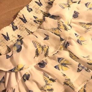 Butterfly ruffled skirt